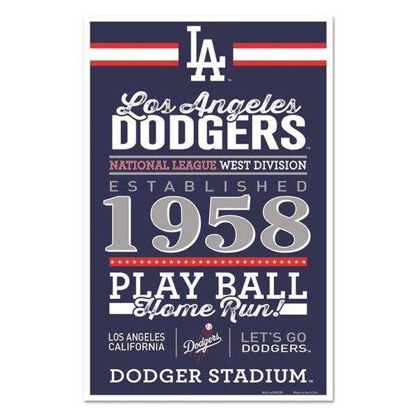 Wincraft Los Angeles Dodgers Sign 11x17 Wood Established Design 3208562274